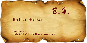Balla Helka névjegykártya