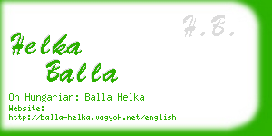 helka balla business card